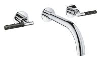 Vorschau: Grohe Atrio 3-Loch-Waschtischarmatur Unterputz für Atrio Hebelgriffe aus Vanilla Noir Caesarstone 48459000, 20587000