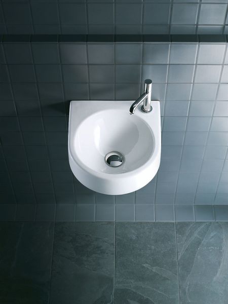 Duravit Architec Waschtisch halbrund 57,5x52cm, Hahnloch rechts, ohne Überlauf, weiß