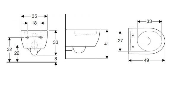 Geberit iCon Wand-WC Tiefspüler mit Spülrand, geschlossene Form, verkürzte Ausladung, weiß 204030000_2