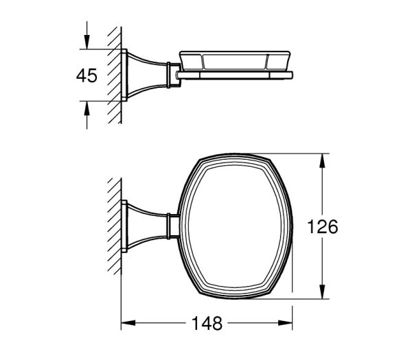 Grohe Grandera Keramik-Seifenschale mit Halter