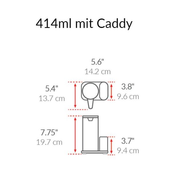 simplehuman berührungsloser Spülmittelspender mit Caddy, 414ml, wiederaufladbar, schwarz matt
