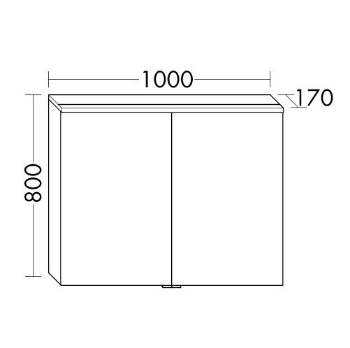 Burgbad Eqio Spiegelschrank mit horizontaler LED-Beleuchtung und 2 Spiegeltüren, 100x80cm