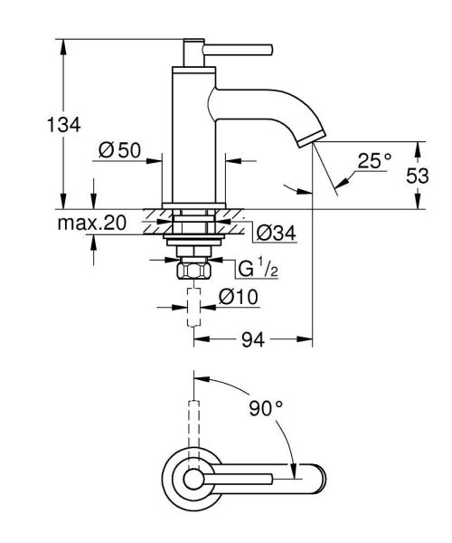 Grohe Atrio Standventil / Kaltwasser-Armatur