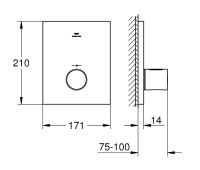 Vorschau: Grohe Grohtherm F Thermostat-Zentralbatterie, eckig, chrom