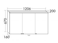 Vorschau: Burgbad Junit Spiegelschrank mit horizontaler LED-Beleuchtung, 3 Spiegeltüren, 120,6x67cm