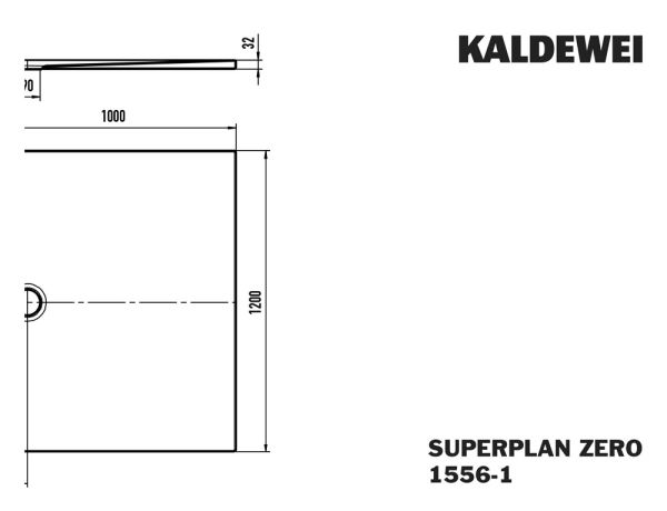 Kaldewei Superplan Zero bodenebene Rechteck-Duschwanne 100x120cm Mod.1556-1