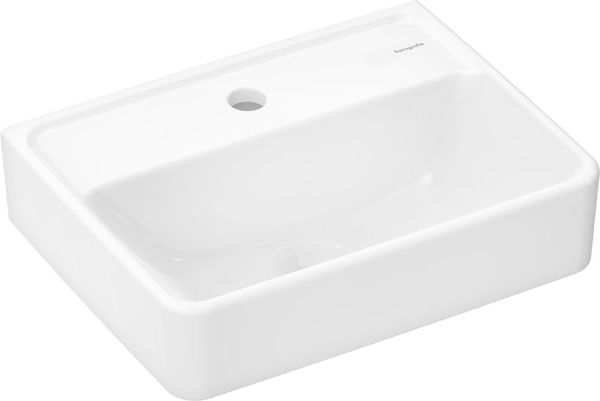 hansgrohe Xanuia Q Handwaschbecken 45x34cm, mit Hahnloch ohne Überlauf, weiß 60230450