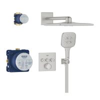 Vorschau: Grohe Grohtherm SmartControl Duschsystem Unterputz mit Rainshower SmartActive 310 Cube supersteel 34864DC0