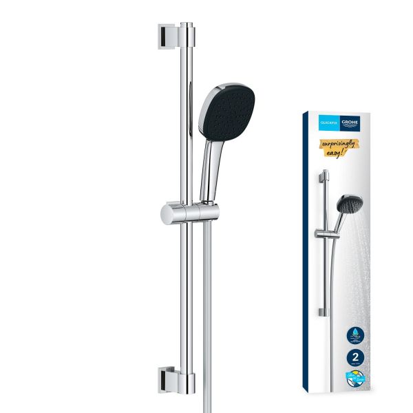 Grohe QuickFix Vitalio Comfort 110 Brausestangenset mit Handbrause & Schlauch wassersparend chrom 26398001