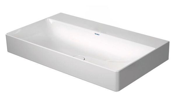 Duravit DuraSquare Waschtisch rechteckig 80x47cm, ohne Hahnloch, mit WonderGliss, weiß