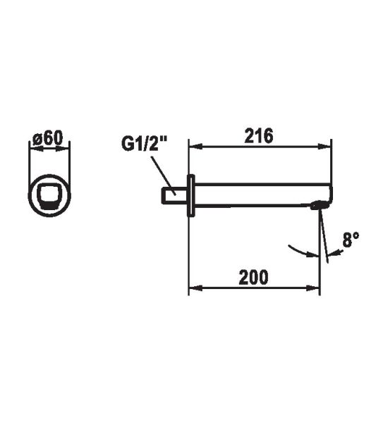 KWC DOMO 6.0 Wanneneinlauf rund, chrom