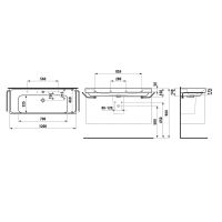 Vorschau: Laufen MEDA Waschtisch unterbaufähig 120x46cm, techn. Zeichnung