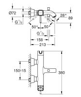 Vorschau: Grohe Grandera Einhand-Wannenbatterie mit integriertem Handbrausehalter