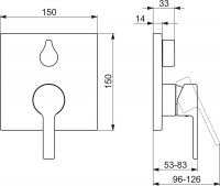 Vorschau: Hansa Hansaronda Fertigmontageset mit Funktionseinheit Einhand-Wannen-Batterie, Rosette eckig, chrom