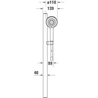 Vorschau: Duravit Universal Brausestange 80cm mit Handbrause 3 Strahlarten & Schlauch, weiß/chrom