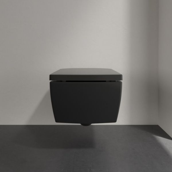 Villeroy&Boch Memento 2.0 Wand-Tiefspül-WC, spülrandlos mit DirectFlush schwarz matt 4633R0R7
