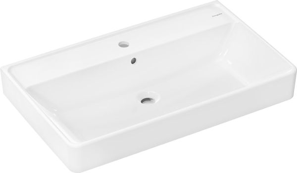 hansgrohe Xanuia Q Aufsatzbecken 80x48cm Unterseite geschliffen 1 Hahnloch und Überlauf weiß 60250450