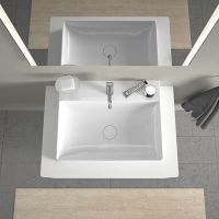 Vorschau: Duravit DuraSquare Waschtisch 60x47cm, mit 1 Hahnloch, geschliffen, weiß