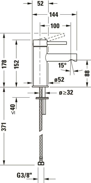 Duravit Circle Einhebel-Waschtischarmatur ohne Ablaufgarnitur, chrom CE1012002010