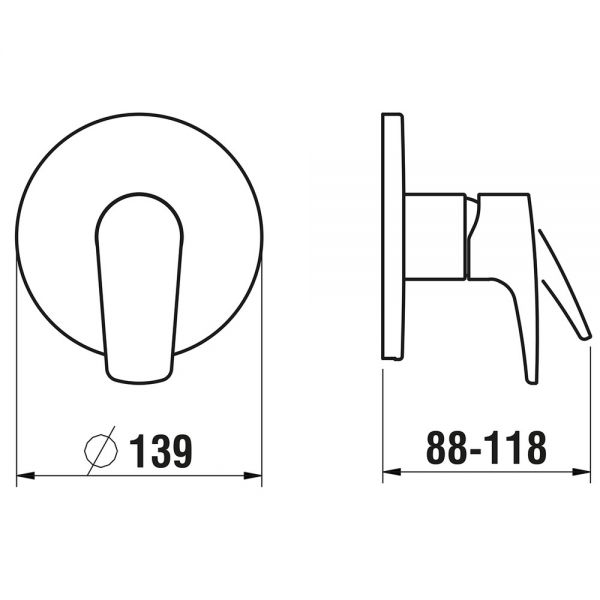 Laufen Laurin Einhand-Fertigmontage-Set für Unterputz-Duschenmischer für Simibox H3312060040001_1