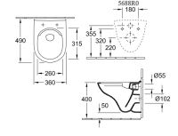 Vorschau: Villeroy&Boch O.Novo Tiefspül-WC Compact, spülrandlos mit DirectFlush 5688R001_1