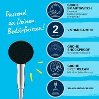 Vorschau: Grohe QuickFix Vitalio Start 110 Handbrause 2 Strahlarten inkl. Brauseschlauch, chrom