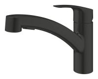 Vorschau: Grohe Eurosmart Küchenarmatur mit herausziehbarer Dual Spülbrause, flacher Auslauf, matt black