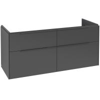 Vorschau: Villeroy&Boch Subway 3.0 Doppelwaschtisch 130cm mit LED-Waschtischunterschrank 4 Auszüge graphite