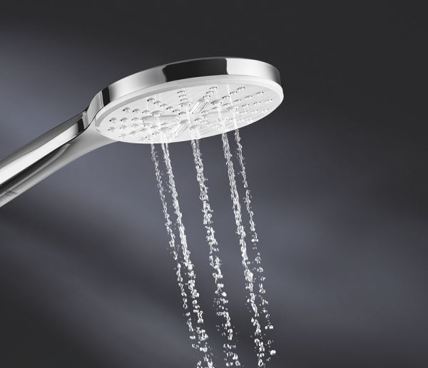 Grohe Rainshower SmartActive 130 Regendusche Handbrause, wassersparend, moon whitechrom 26574LS0 (2)