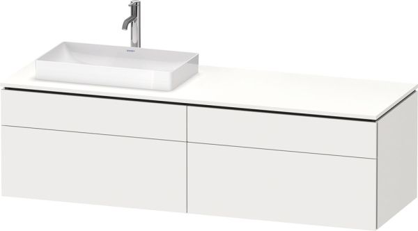 Duravit L-Cube Waschtischunterschrank 162x55cm mit 4 Schubladen für Aufsatzbecken links oder rechts weiß matt