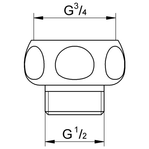 Grohe Adapter 3/4" x 1/2", chrom