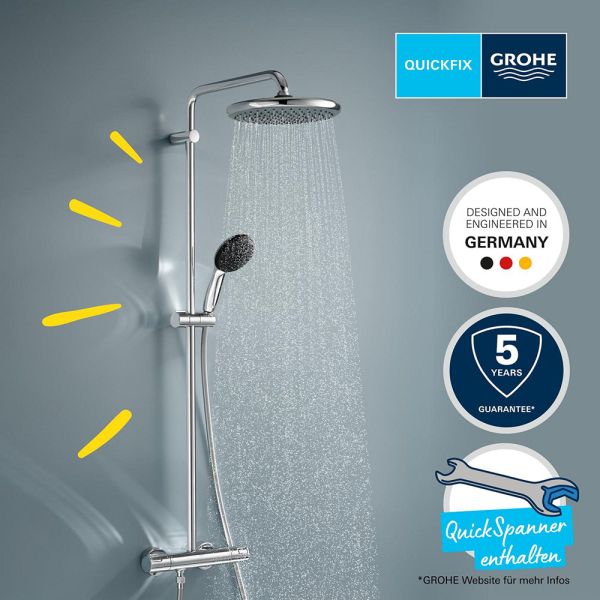 Grohe QuickFix Vitalio Start System 250 Duschsystem mit Thermostat, chrom