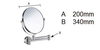 Smedbo Outline Kosmetikspiegel 2-fach schwenkbar, chrom