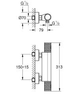 Vorschau: Grohe Grohtherm 1000 Performance Thermostat-Brausebatterie, chrom