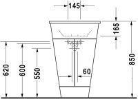 Vorschau: Duravit Starck 1 Waschtisch rund Ø58cm, mit 1 Hahnloch und Überlauf, WonderGliss, weiß