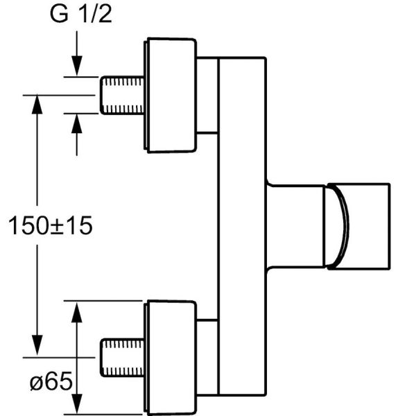 Hansa Hansaligna Einhand-Brause-Batterie, für Wandaufbau, chrom