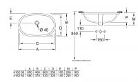 Vorschau: Villeroy&Boch O.Novo Unterbauwaschtisch, Oval, ohne Hahnloch, 60x35cm_2