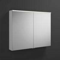 Vorschau: Burgbad Eqio Spiegelschrank mit horizontaler LED-Beleuchtung und 2 Spiegeltüren, 100x80cm, weiß hochglanz SPGS100F2009 