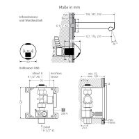 Vorschau: WimTec ONE WT HyPlus 230 V Berührungslose Wandarmatur inkl. UP-Körper SET 176 mm, chrom matt/chrom