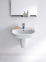 Duravit D-Code Waschtisch 55x43cm, mit Überlauf, ohne Wondergliss, weiß 2310550000