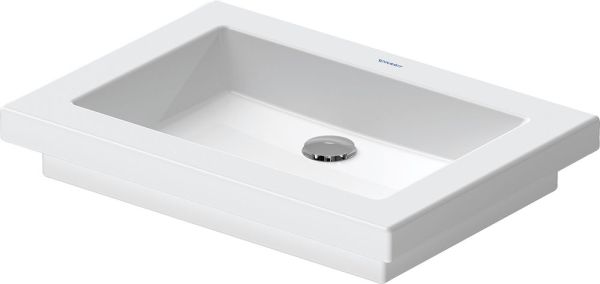 Duravit Universal Einbauwaschtisch rechteckig 58x41,5cm, ohne Überlauf, mit Wondergliss, weiß 03175800001