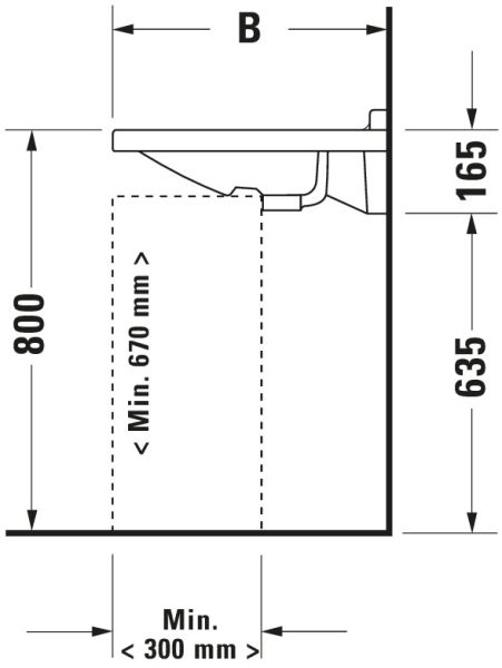 Duravit Starck 3 Waschtisch rechteckig 60x54,5cm, ohne Überlauf, ohne Hahnloch, weiß 0312600000