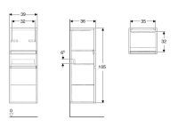 Vorschau: Geberit Renova Plan Mittelhochschrank mit zwei Türen und einer Schublade, 39x105cm weiß_2