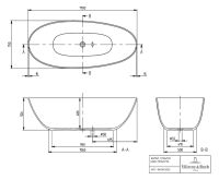 Vorschau: Villeroy&Boch Antao freistehende Badewanne 170x75cm, weiß 170TAO7TF2BCV01 