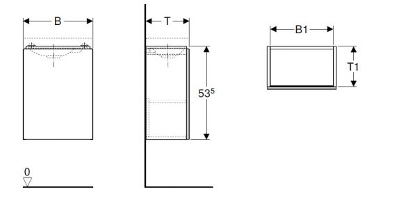 Geberit Acanto Unterschrank mit Tür für Handwaschbecken 40cm