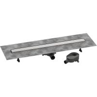 RainDrain Go Komplettset Duschrinne 90cm befliesbar für Standard-flache Installation, edelstahl gebürstet 56274800