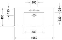 Vorschau: Duravit Vero Waschtisch rechteckig 105x49cm, mit 1 Hahnloch und Überlauf, weiß 0329100000