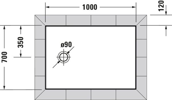 Duravit Tempano Duschwanne rechteckig 70x100cm, Sanitäracryl, weiß