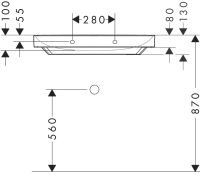 Vorschau: hansgrohe Xelu Q Aufsatzwaschtisch geschliffen 80x48cm