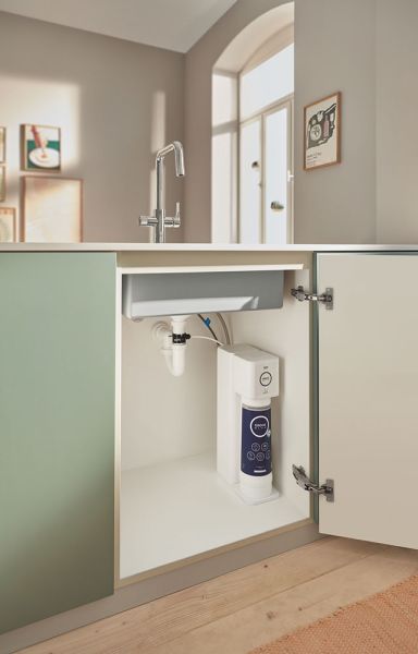 Grohe Blue Pure Eurosmart Küchenarmatur Starter Set mit U-Auslauf und Umkehrosmose Filter, chrom